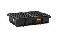 (obrázek pro) PE záchytná vana 425/4 - 2 palety napříč vedle sebe, PE rošt