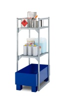 (obrázek pro) Regál na sudy FR 120, 2 policové rošty s kovovou záchytnou vanou