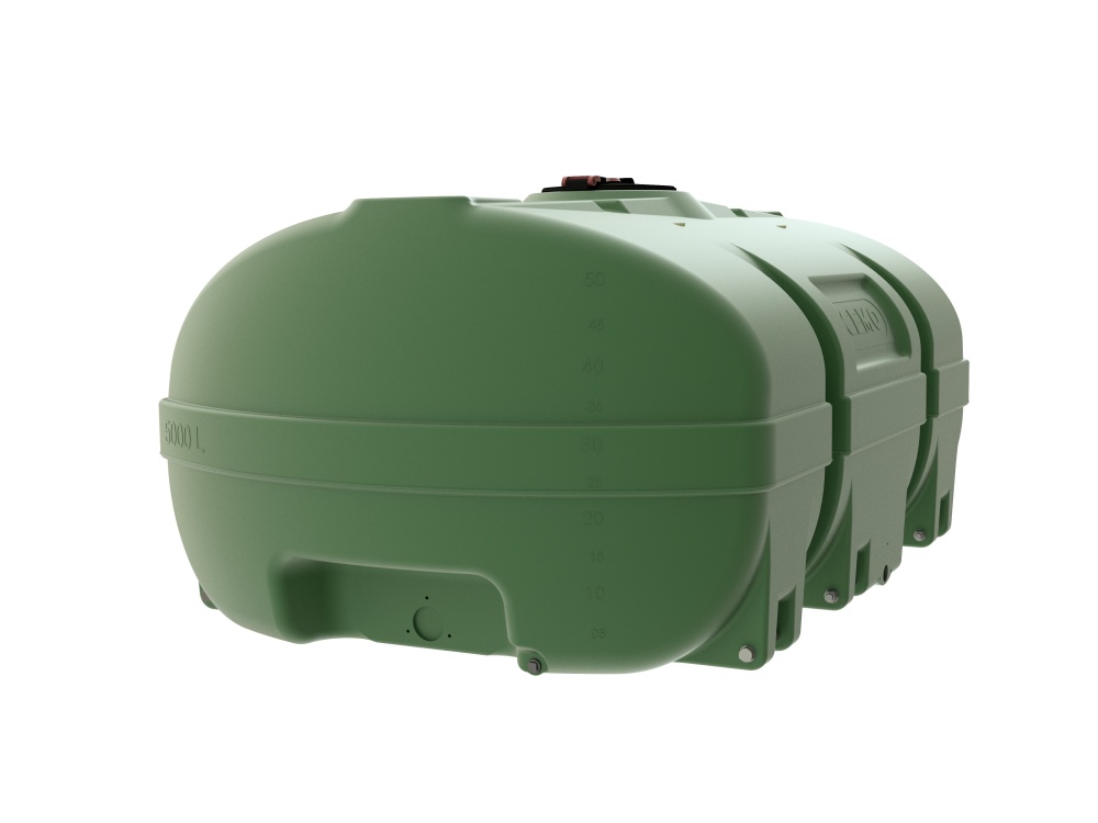 (obrázek pro) PE-nádrž 5 000 l, cisterna na vodu s vlnolamem, zelená