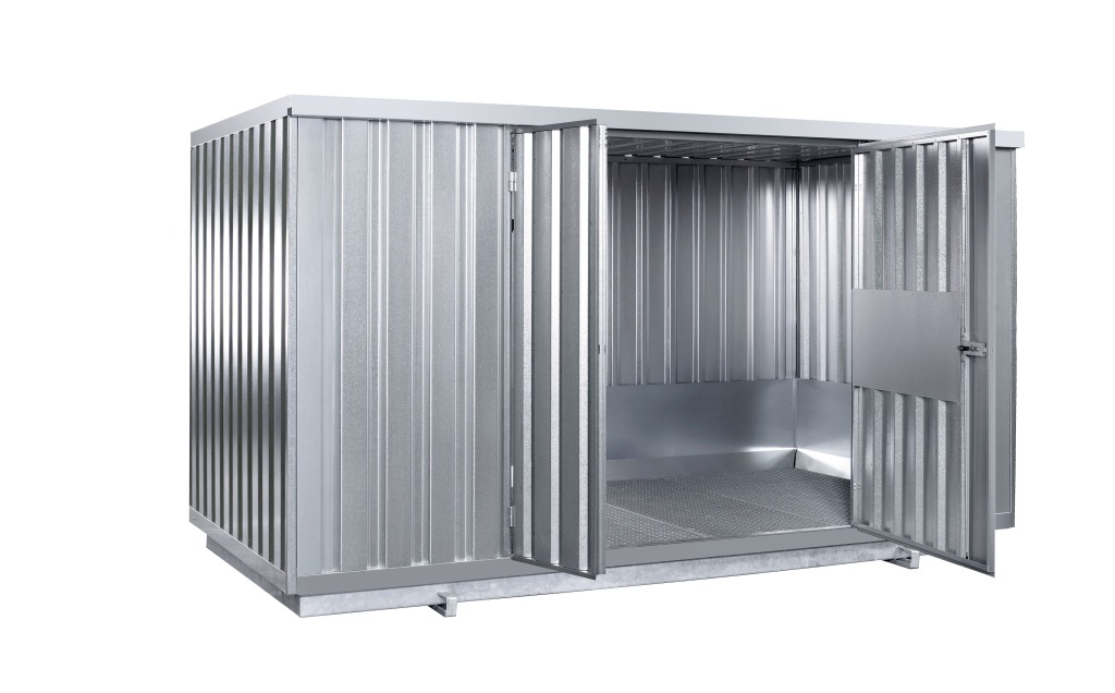(obrázek pro) Ocelový kontejner SRC 3.1 N, dveře na delší straně, pozinkovaný